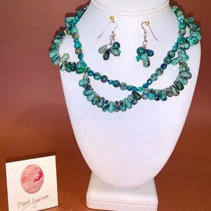 African turquoise necklace set